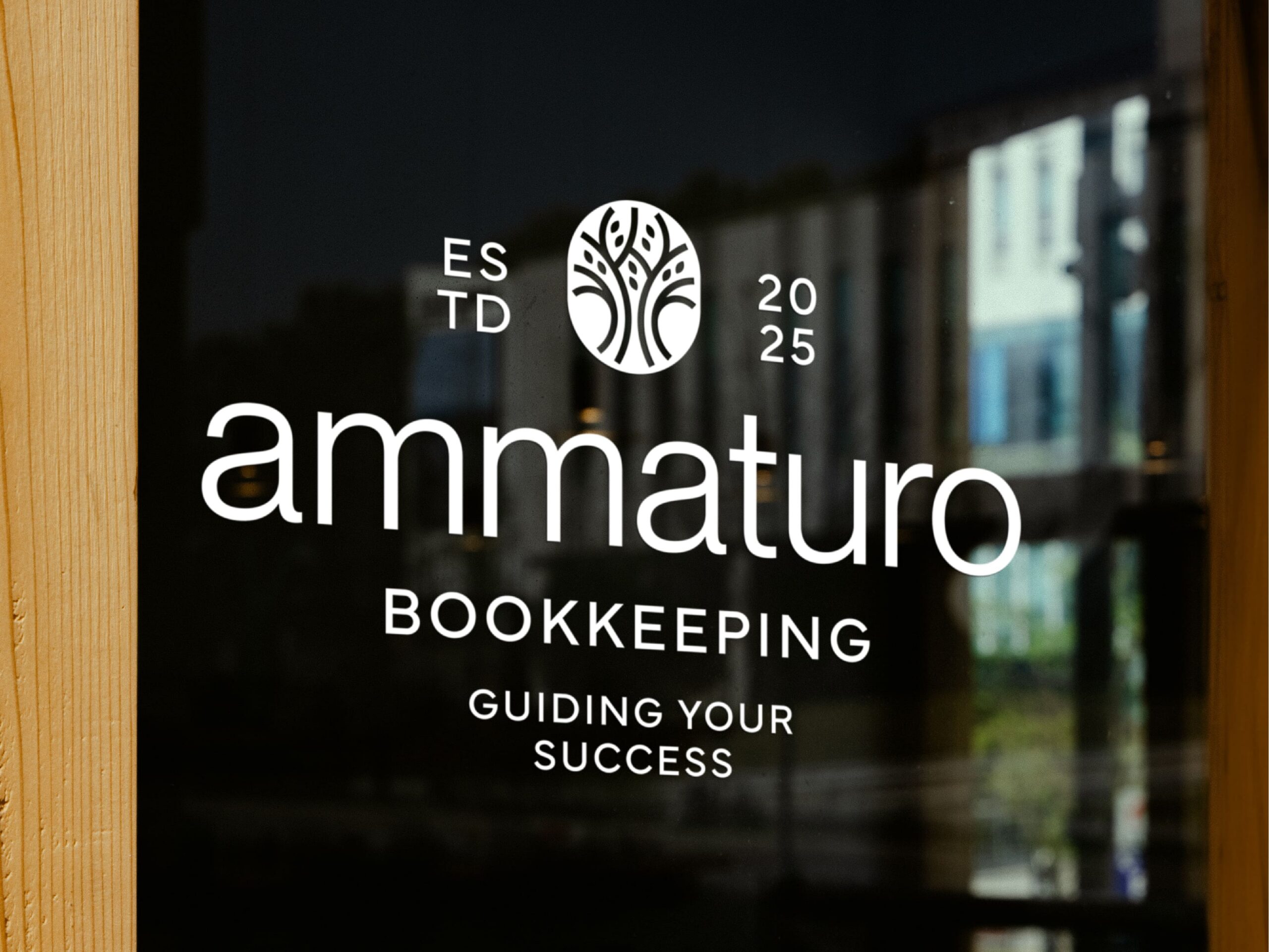 Brand identity portfolio featuring Ammaturo Bookkeeping